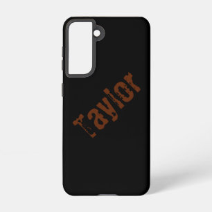 Telefoonhoesje met distressed name (zwart en roest samsung galaxy hoesje