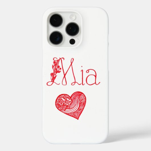 Telefoonhoesje met hart en Mia's naam Case-Mate iPhone Case (Achterkant)