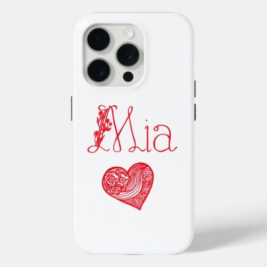 Telefoonhoesje met hart en Mia's naam Case-Mate iPhone Case (Achterkant)
