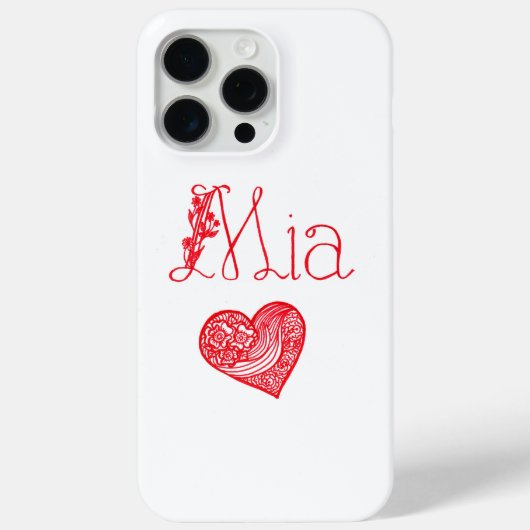 Telefoonhoesje met hart en Mia's naam Case-Mate iPhone Case (Achterkant)