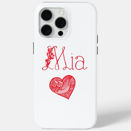 Telefoonhoesje met hart en Mia's naam Case-Mate iPhone Case (Achterkant)