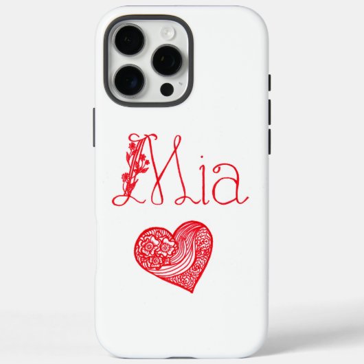 Telefoonhoesje met hart en Mia's naam Case-Mate iPhone Case (Achterkant)