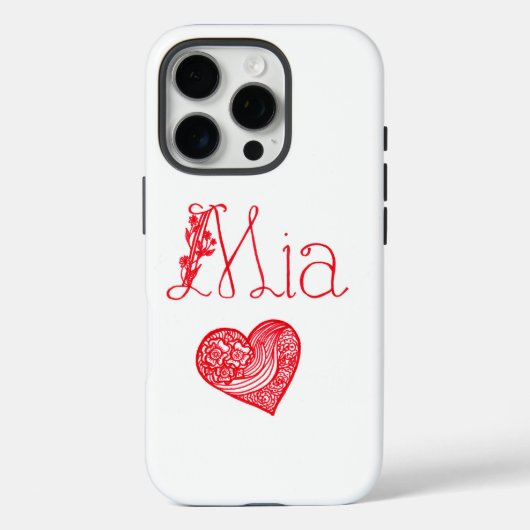 Telefoonhoesje met hart en Mia's naam Case-Mate iPhone Case (Achterkant)
