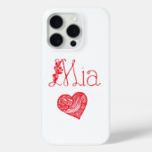Telefoonhoesje met hart en Mia's naam Case-Mate iPhone Case (Achterkant)