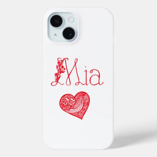Telefoonhoesje met hart en Mia's naam Case-Mate iPhone Case (Achterkant)