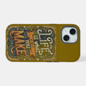 Telefoonhoesje met levensspreuk iPhone 15 case (Achterkant horizontaal)