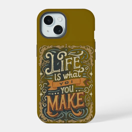 Telefoonhoesje met levensspreuk iPhone 15 case (Achterkant)