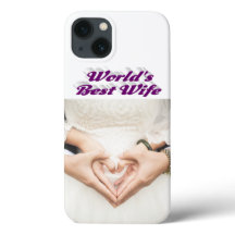 Telefoonhoesje met paarse iPhone-hoes met foto van