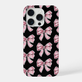 Telefoonhoesje met roze strikpatroon iPhone 15 pro case