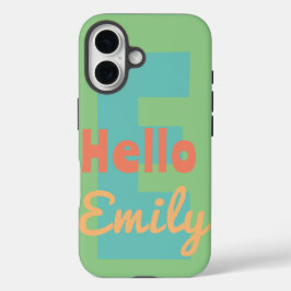 Telefoonhoesje Monogram Custom Mint Teen Pink Peac iPhone 16 Hoesje