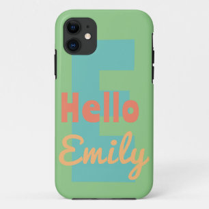 Telefoonhoesje Monogram Custom Mint Teen Pink Peac Case-Mate iPhone Case
