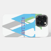 Telefoonhoesje MONOGRAM INITIËLE NAAM iPhone bewer Hoesje (Achterkant horizontaal)