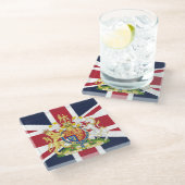 Telefoonhoesje onder Britse vlag Glazen Onderzetter (Schuin)