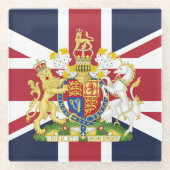 Telefoonhoesje onder Britse vlag Glazen Onderzetter (Voorkant)