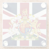 Telefoonhoesje onder Britse vlag Glazen Onderzetter (Achterkant)