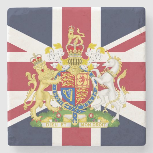 Telefoonhoesje onder Britse vlag Stenen Onderzetter (Voorkant)