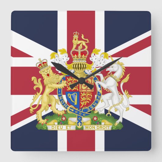 Telefoonhoesje onder Britse vlag Vierkante Klok (Voorkant)