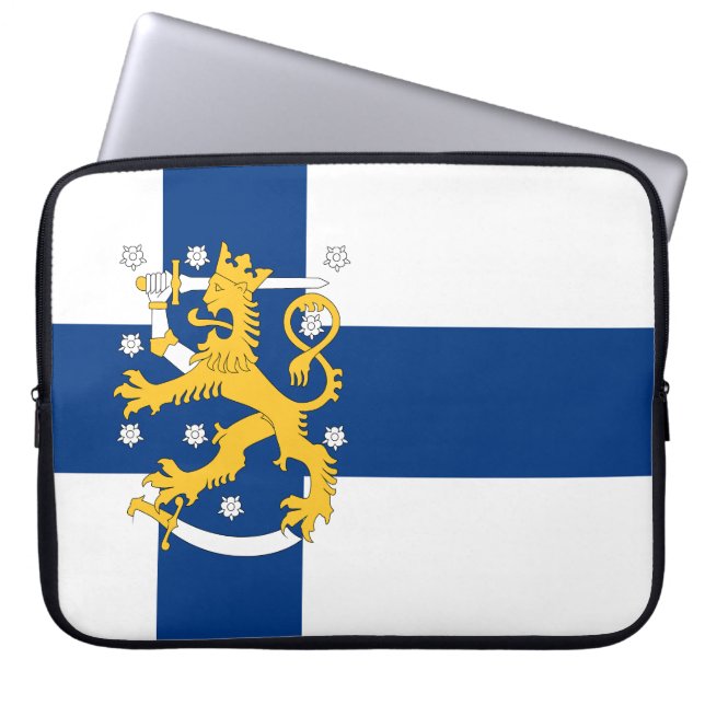 Telefoonhoesje onder Finse vlag Laptop Sleeve (Voorkant)