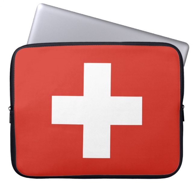 Telefoonhoesje onder Zwitserse vlag Laptop Sleeve (Voorkant)