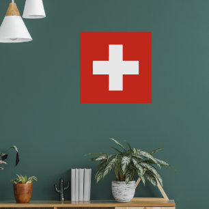 Telefoonhoesje onder Zwitserse vlag Poster