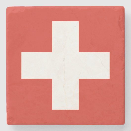 Telefoonhoesje onder Zwitserse vlag Stenen Onderzetter (Voorkant)