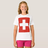 Telefoonhoesje onder Zwitserse vlag T-shirt (Voorkant volledig)