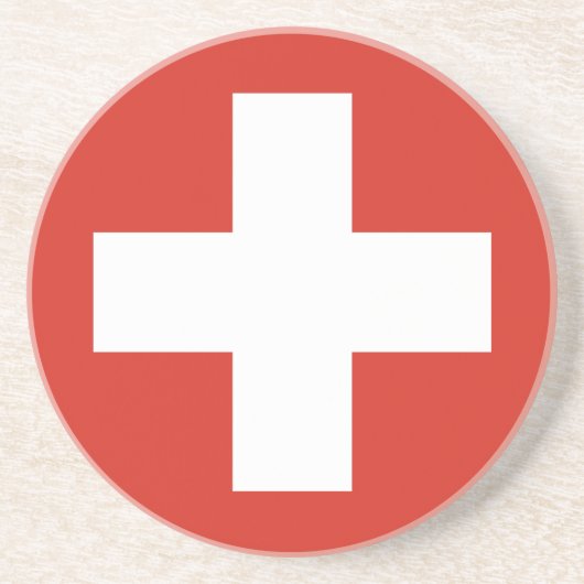 Telefoonhoesje onder Zwitserse vlag Zandsteen Onderzetter (Voorkant)