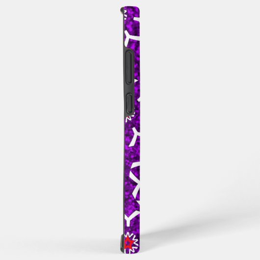 Telefoonhoesje paarse digitale bloemen samsung galaxy hoesje (Rechterkant)