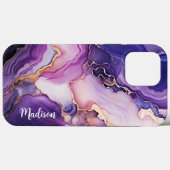 Telefoonhoesje, Paarse en gouden marmer, personali Case-Mate iPhone Case (Achterkant (horizontaal))