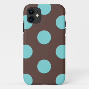 Telefoonhoesje : Polka Dot (bruin & blauw) iPhone 11 Hoesje