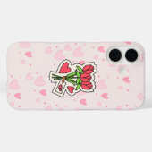 TELEFOONHOESJE - ROZEN MET LIEFDESPATROON Case-Mate iPhone CASE (Achterkant (horizontaal))