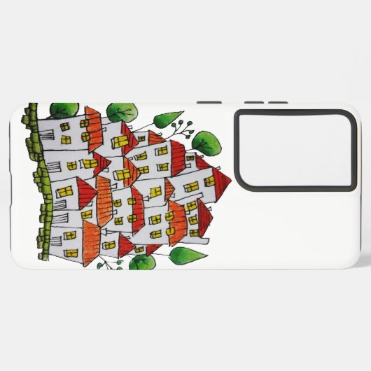 Telefoonhoesje S21 Ultra (Doodle - Handgetekend) Samsung Galaxy Hoesje (Linkerkant)