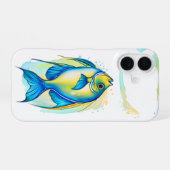 Telefoonhoesje - Waterverf Serie: Angelfish iPhone 16 Hoesje (Achterkant horizontaal)