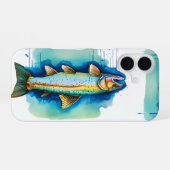 Telefoonhoesje - Waterverf Serie: Forel/Salm iPhone 16 Hoesje (Achterkant horizontaal)