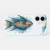 Telefoonhoesje - Waterverf Serie: Lionfish iPhone 16 Hoesje (Achterkant horizontaal)