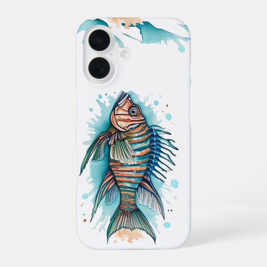 Telefoonhoesje - Waterverf Serie: Lionfish iPhone 16 Hoesje (Achterkant)