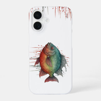 Telefoonhoesje - Waterverf Serie: Piranha iPhone 16 Hoesje