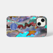 Telefoonhoesjes Psychedelische mint rode monogram iPhone Hoesje (Achterkant horizontaal)