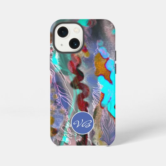 Telefoonhoesjes Psychedelische mint rode monogram iPhone Hoesje (Achterkant)