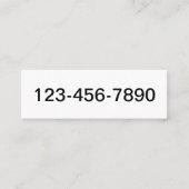 Telefoonnummer en naam Wit en Zwart Basic Mini Visitekaartje (Voorkant)