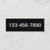 Telefoonnummer en naam Zwart-wit Basic Mini Visitekaartje (Voorkant)