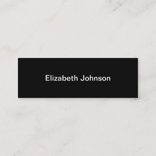 Telefoonnummer en naam Zwart-wit Basic Mini Visitekaartje (Achterkant)