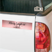 Telefoonnummer Kapper Roze Geborsteld Metaal Uiter Bumpersticker (Op Truck)