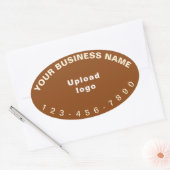 Telefoonnummer op bruine ovale Sticker (Envelop)