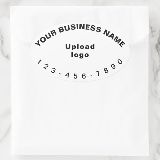 Telefoonnummer op witte ovale Sticker (Tas)