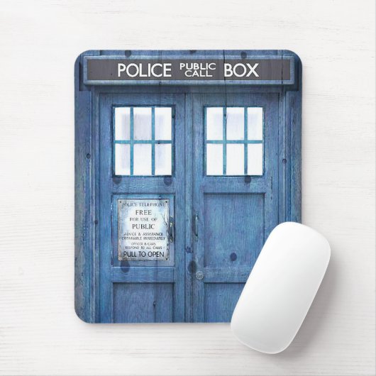 Telefoonnummer politie Openbare telefooncel Muismat (Met muis)