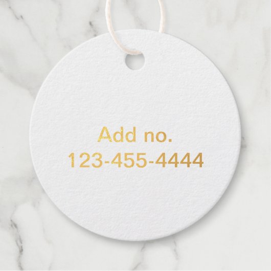 Telefoonnummer toevoegen Eenvoudige minimale zaken Bedankjes Labels (Voorkant)