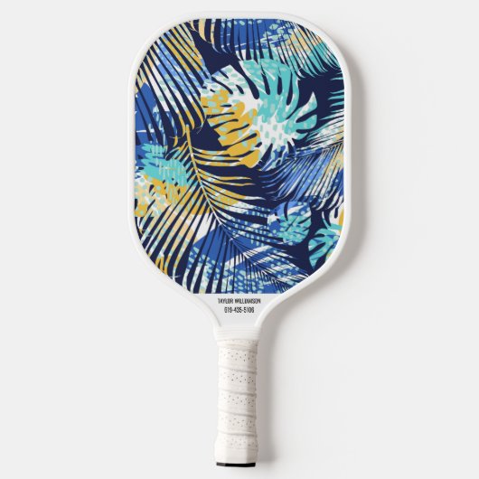 Telefoonnummer Tropisch palm Leaf Pattern Pickleball Paddle (Achterkant)