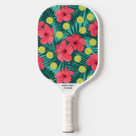 Telefoonnummer tropische ventilatorafdruk aangepas pickleball paddle