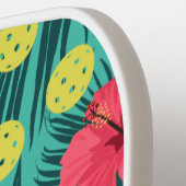 Telefoonnummer tropische ventilatorafdruk aangepas pickleball paddle (Links Detail)